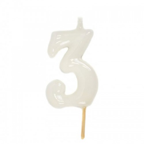 Vela Número 3 Branco